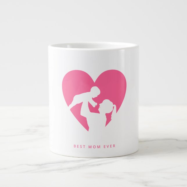 Mom and baby with love background mug (Front)