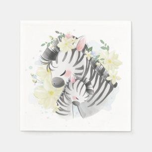 Mom and Baby Zebra Napkins
