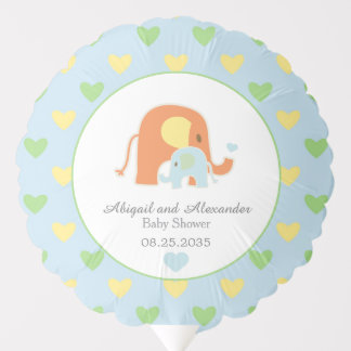 Mom and Blue Elephant Baby Shower  Balloon