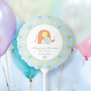 Mom and Blue Elephant Baby Shower Balloon