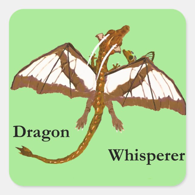 Mom and Child Dragons Square Sticker (Front)