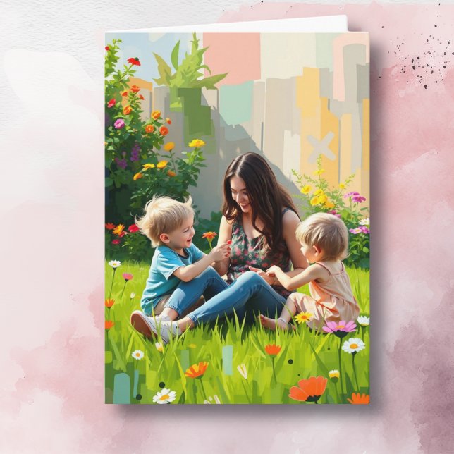Mom and Children Playing | Mother's Day Card (Creator Uploaded)