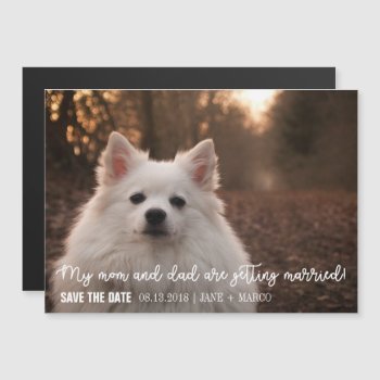 Mom And Dad Are Getting Married Pet Save The Date Magnetic Invitation by theMRSingLink at Zazzle