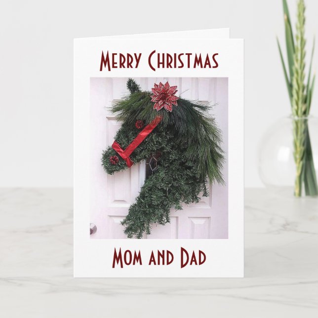 MOM AND DAD AT CHRISTMAS=SPECIAL MEMORIES HOLIDAY CARD (Front)