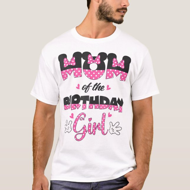Mom And Dad Birthday Girl Mouse Family Matching T-Shirt (Front)