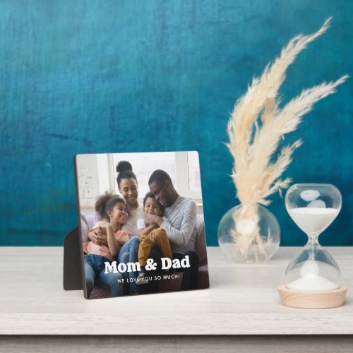 Mom and Dad  Boho Text Overlay with Photo Plaque