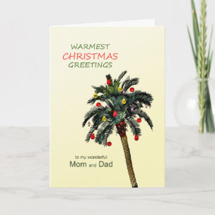 Mom and Dad Christmas Palm Tree Holiday Card