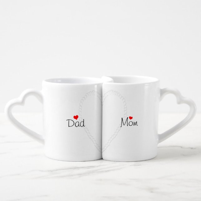 Mom and Dad Coffee Mug Set (Front Nesting)
