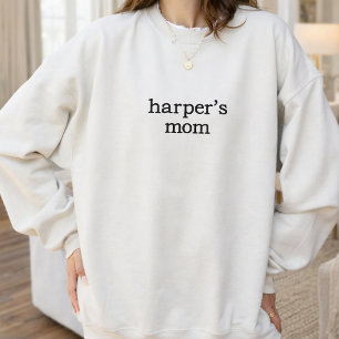 Mom and Dad   Custom elegant script mommy daddy Embroidered Sweatshirt