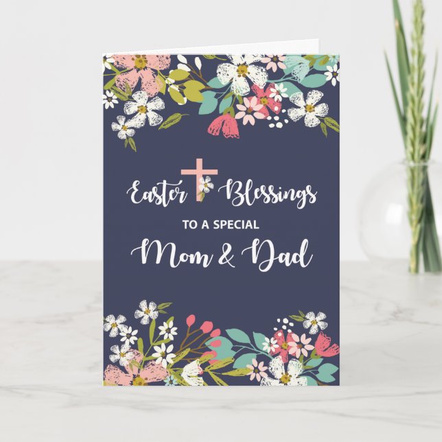 Mom and Dad Easter Blessings of Risen Christ Card (Front)