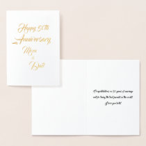 Mom and Dad Golden Wedding Anniversary Foil Card