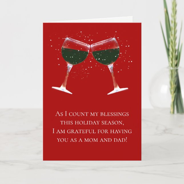 Mom and Dad Happy Holidays Christmas Funny Card (Front)