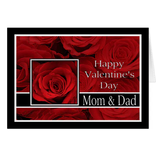 Happy Valentines Day Mom And Dad Mom And Dad Happy Valentine's Day Roses | Zazzle.com