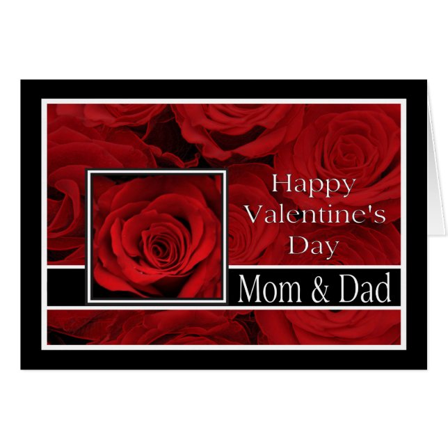 Mom and Dad  Happy Valentine's Day Roses (Front Horizontal)