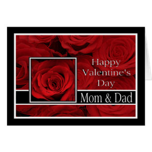 Mom and Dad  Happy Valentine's Day Roses Cards