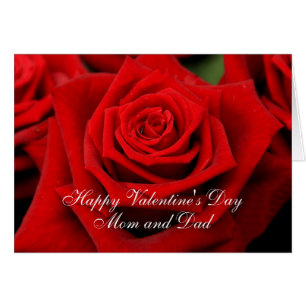Mom and Dad  Happy Valentine's Day Roses Cards