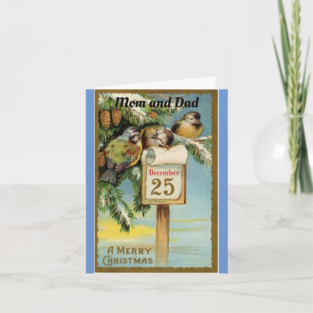 Mom And Dad Holiday Christmas Card (Front)