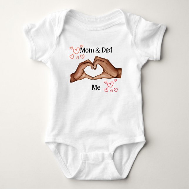mom and dad love me baby bodysuit (Front)