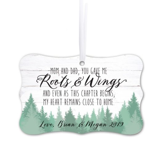 Mom and Dad Luscious Forestry Christmas Ornament (Front)