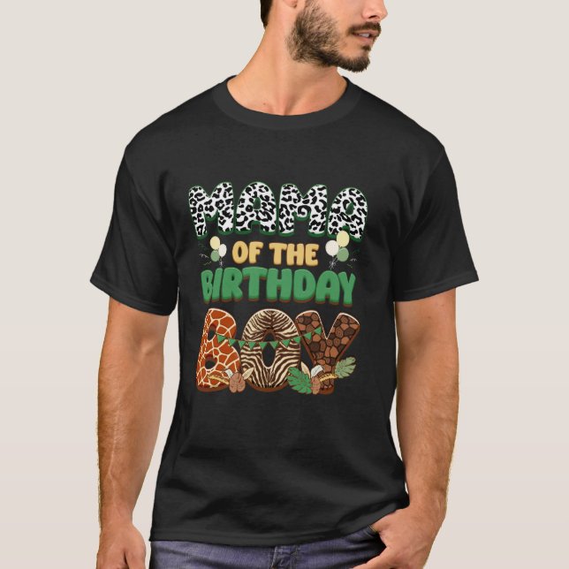 Mom And Dad Mama Birthday Boy Safari Jungle Family T-Shirt (Front)