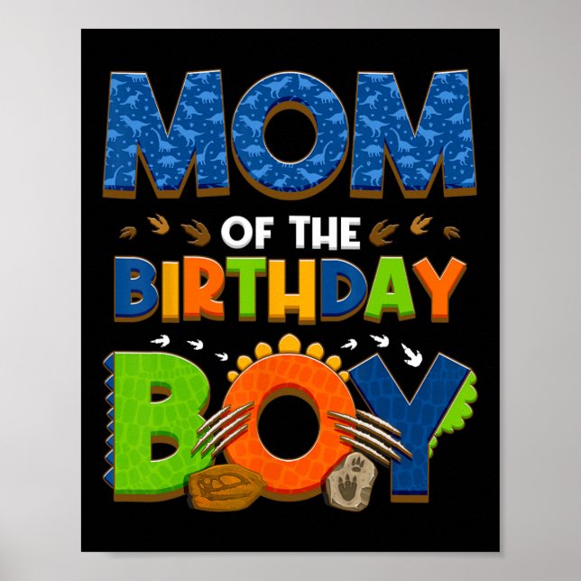 Mom And Dad Of The Birthday Boy Dinosaur Family Pa Poster (Front)