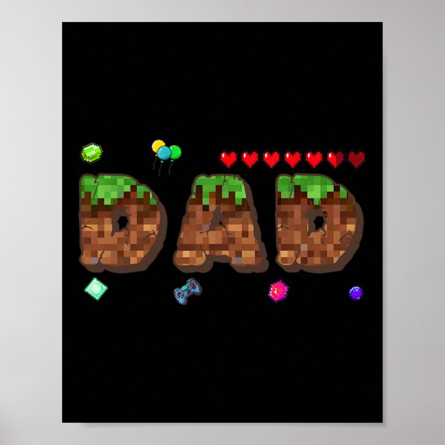 Mom And Dad Of The Birthday Boy Pixel Game Matchin Poster (Front)