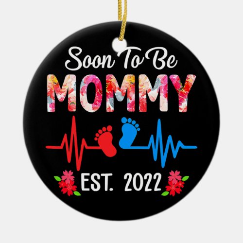 Mom And Dad Soon To Be Mommy Est 2022 Pregnancy Ceramic Ornament