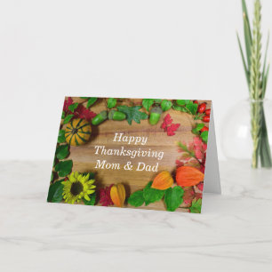 Mom And Dad Thanksgiving Day Holiday Card