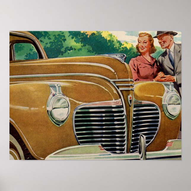 Mom and Dad's MAMMOTH golden 1941 Plymouth Poster (Front)