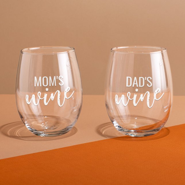 Mom and Dads Stemless Wine Glass (Creator Uploaded)