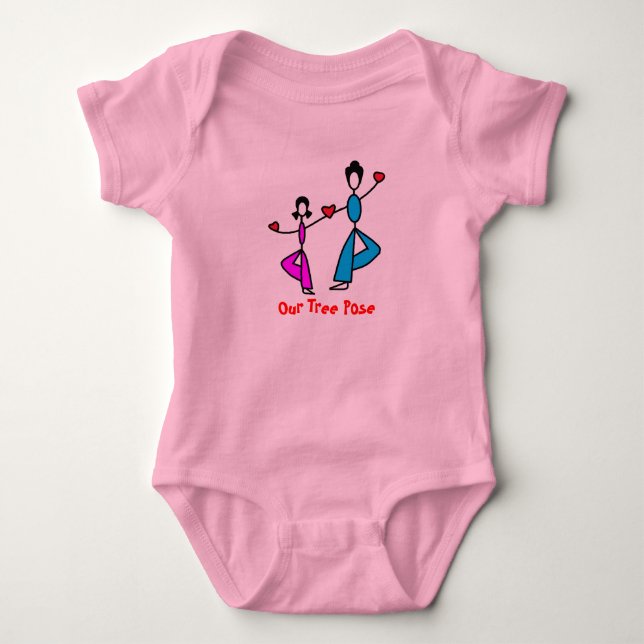 Mom and Daughter - Baby Yoga Clothes Bodysuit (Front)