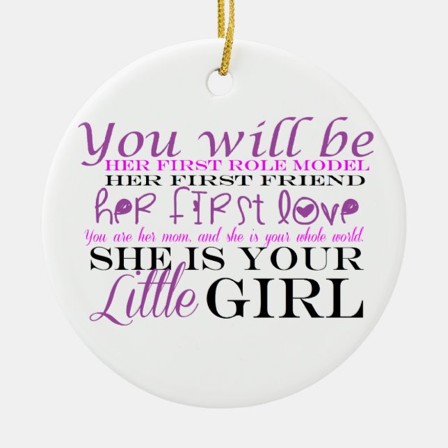 Mom and Daughter: Love Ceramic Ornament (Front)