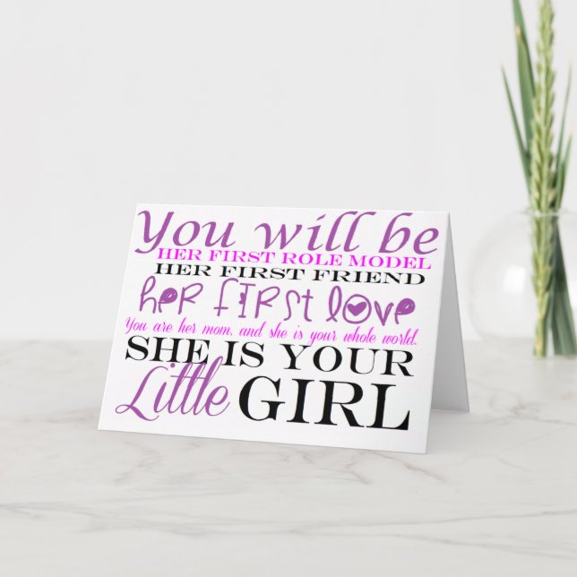 Mom and Daughter: Love, It's a girl Congrats!! Card (Front)