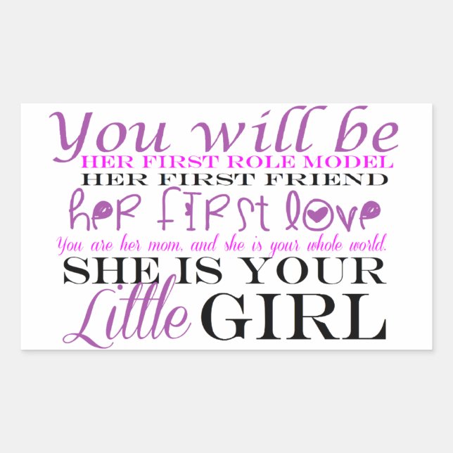Mom and Daughter: Love Rectangular Sticker (Front)