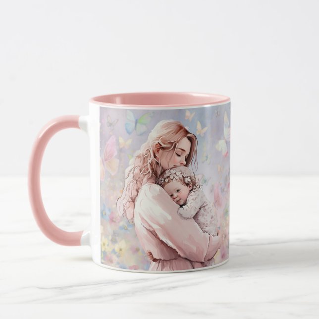 Mom and Daughter Pink Mug (Left)