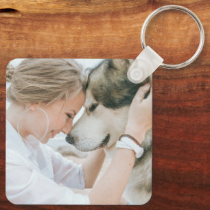 Mom And Dog Photo Keychain