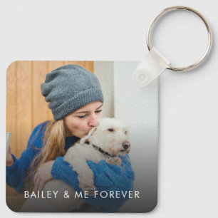 Mom And Dog Photo Keychain