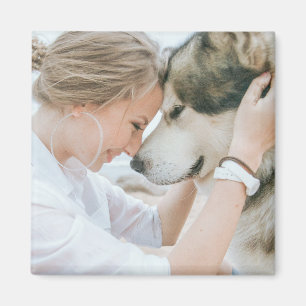 Mom And Dog Photo Magnet