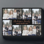 Mom and Family Photo Template Keepsake Plaque<br><div class="desc">A wonderful gift for Mother's Day. Customizable Family Photo Template with six photo positions. Photos sit atop a gold background. Handwritten font for the family name. Plenty of room for long names. Edit the holiday season and year too. To personalize this plaque click on "personalize this template" then edit the...</div>