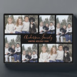 Mom and Family Photo Template Keepsake Plaque<br><div class="desc">A wonderful gift for Mother's Day. Customizable Family Photo Template with six photo positions. Photos sit atop a gold background. Handwritten font for the family name. Plenty of room for long names. Edit the holiday season and year too. To personalize this plaque click on "personalize this template" then edit the...</div>