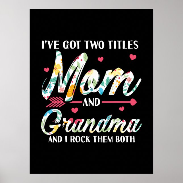 Mom And Grandma Birthday Poster (Front)