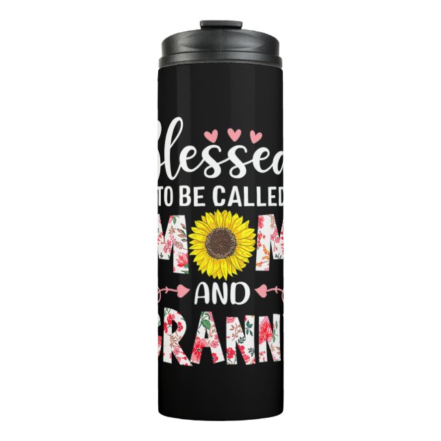 Mom And Granny Floral Birthday Thermal Tumbler (Front)