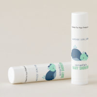 Mom and Green Baby Whale Baby Shower Lip Balm