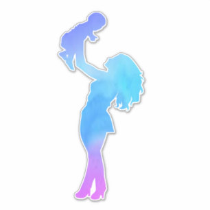 Mom and Her Baby Watercolor Sticker