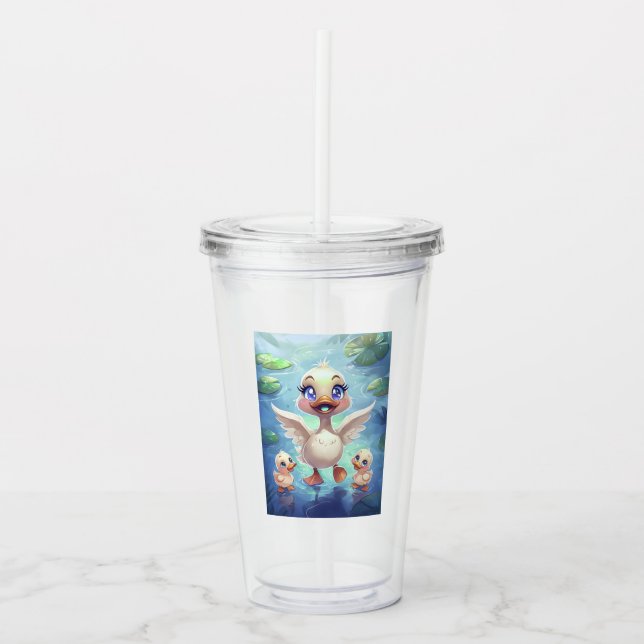 Mom and her Ducklings Acrylic Tumbler (Front)