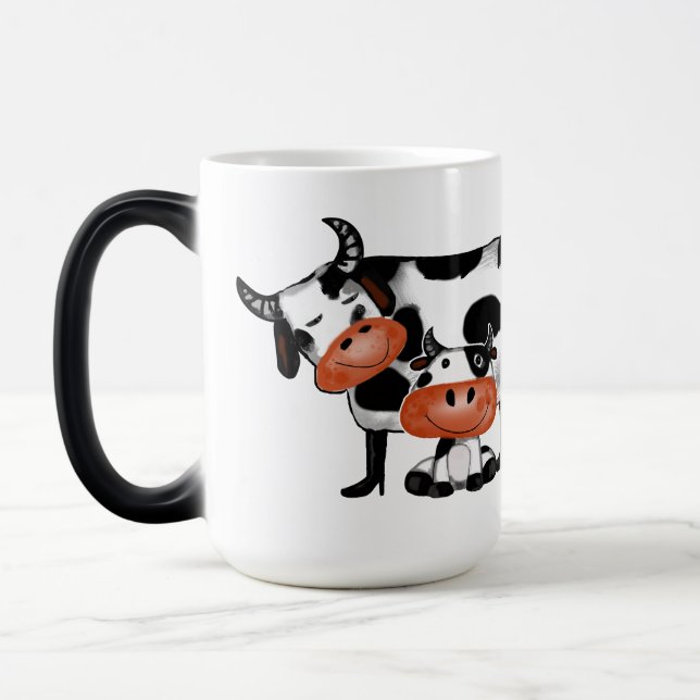 Mom and Kid Happy drinking Color Morph Mug (Left)