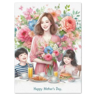 Mom and  Kid Mother's Day Tissue Paper