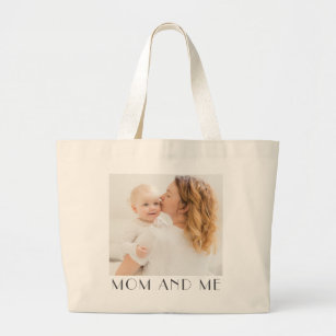 Mom And Me Minimalist Modern Chic Photo Large Tote Bag