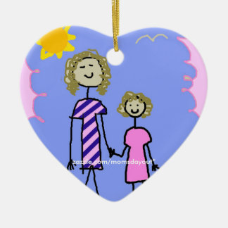 Mom and Me, Mother Daughter Walk Ceramic Ornament