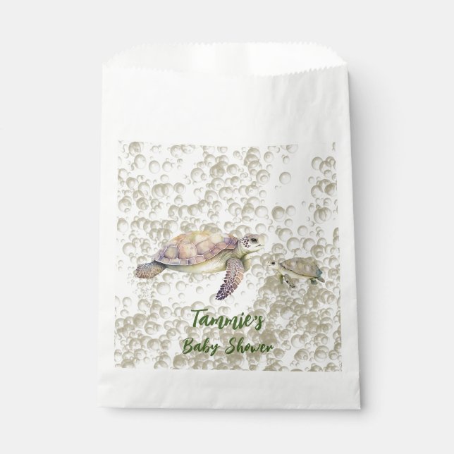 Mom and Me Sea Turtles Baby Shower Favor Bag (Front)